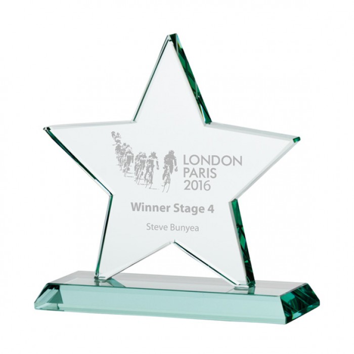 GALAXY STAR JADE GLASS AWARD - 135MM - AVAILABLE IN 3 SIZES